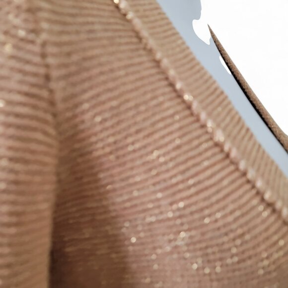 Roem Size Unknown (S/M?) Tan with Copper Metalling Threading Knit Cardigan - Picture 5 of 12